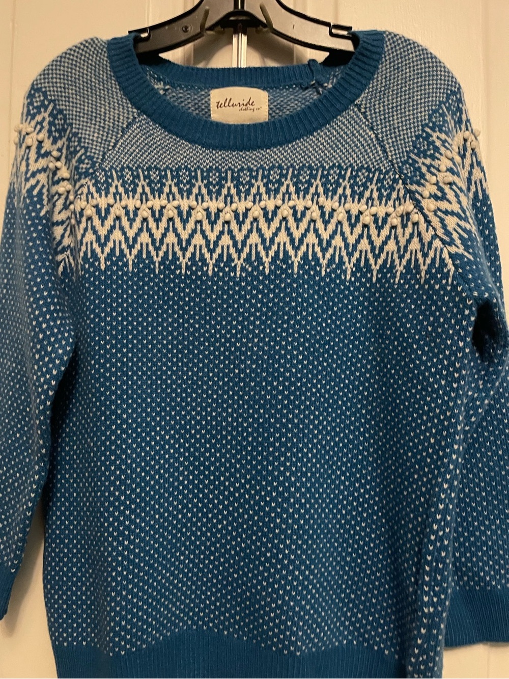 Telluride Blue Fair Isle Crewneck Sweater